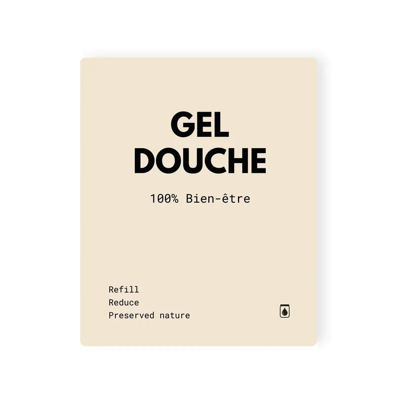 Étiquette GEL DOUCHE waterproof Beige Refill