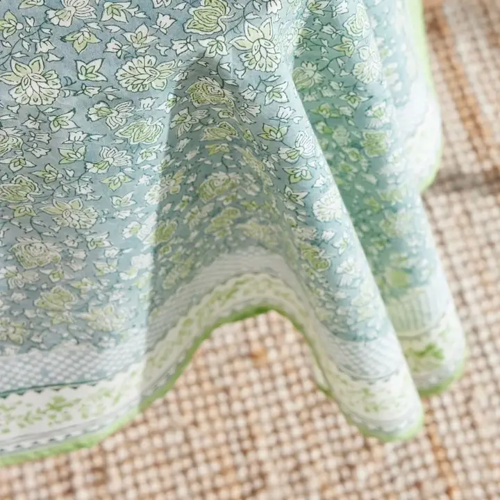 Nappe rectangulaire en coton bleue