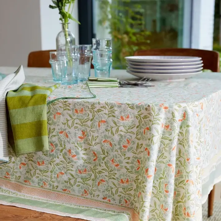 Nappe rectangulaire en coton "orangeraie"