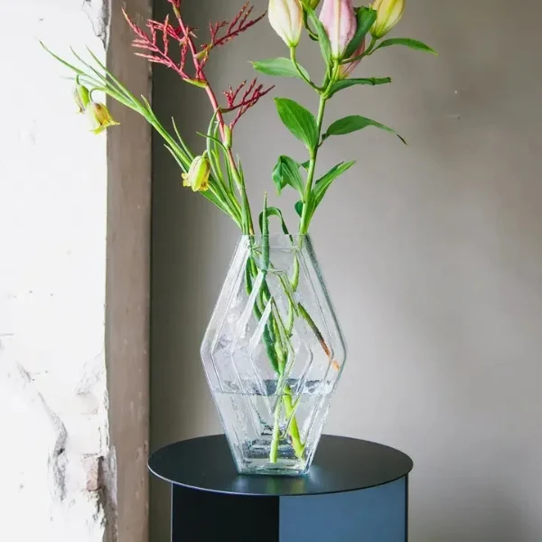 Vase artisanal en verre recyclé Transparent