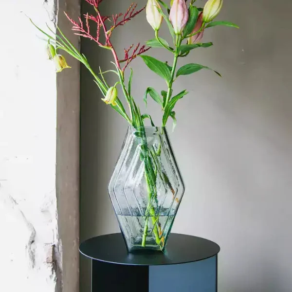 Vase artisanal en verre recyclé Vert