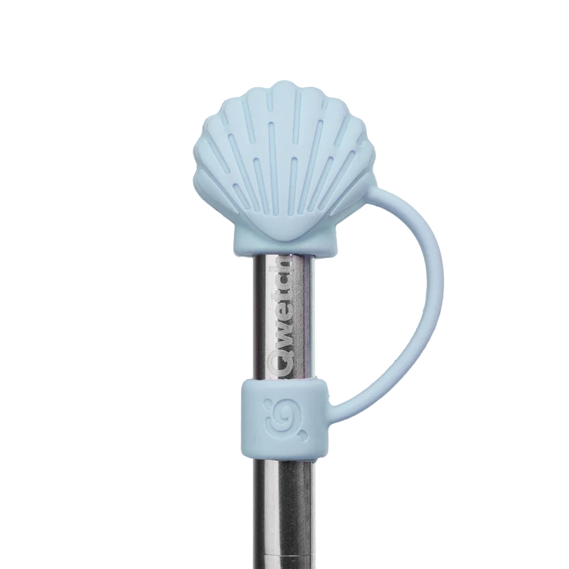 Embout pour paille coquillage - Pastel Bleu