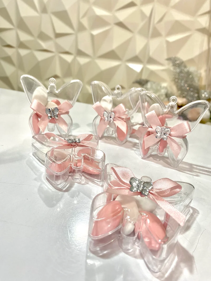 Papillons avec dragées | cadeaux invités | naissance fille | baptême | anniversaire