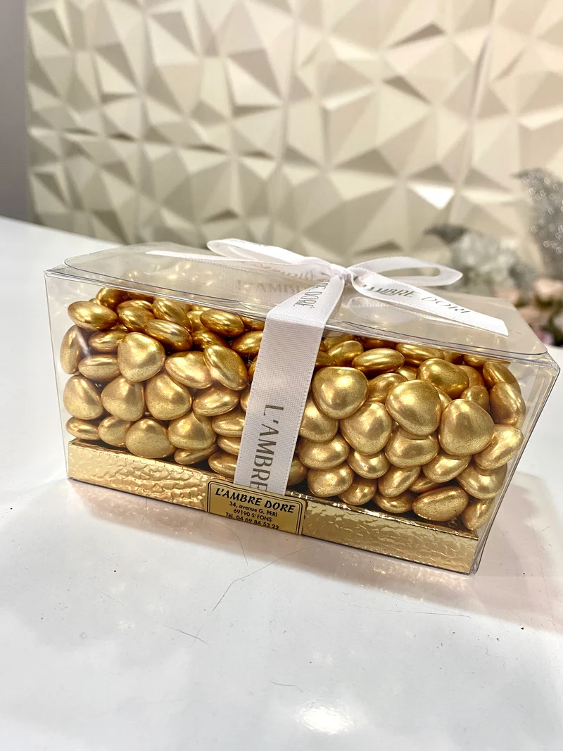 Dragées minis cœurs doré chocolat | 500g