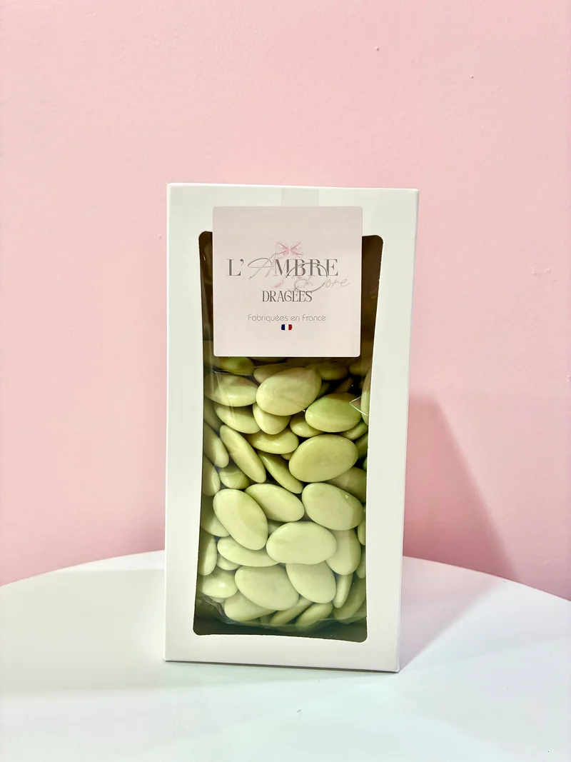 1kg Dragées brillant cacao 54% vert d’eau | fabrication française