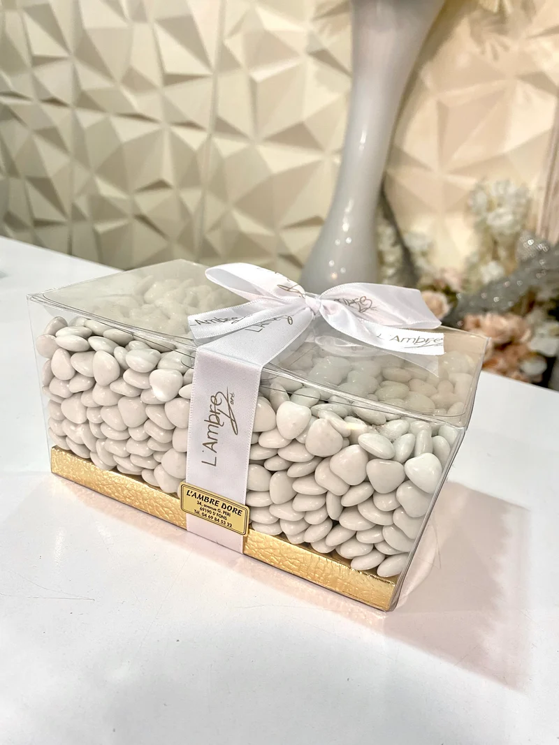 Dragées minis cœurs BLANC chocolats 71% | 1kg