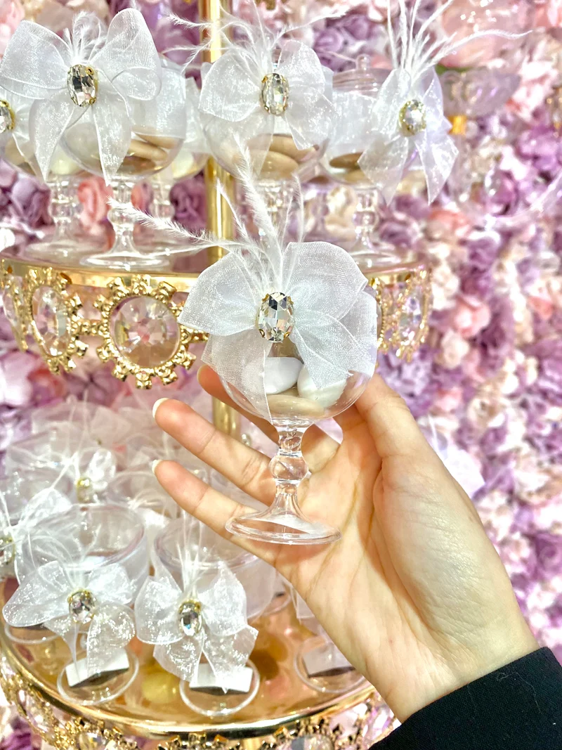 NOUVEAUTÉ Bonbonnière sur pied en plexi avec dragées | cérémonies | mariage | fiançailles