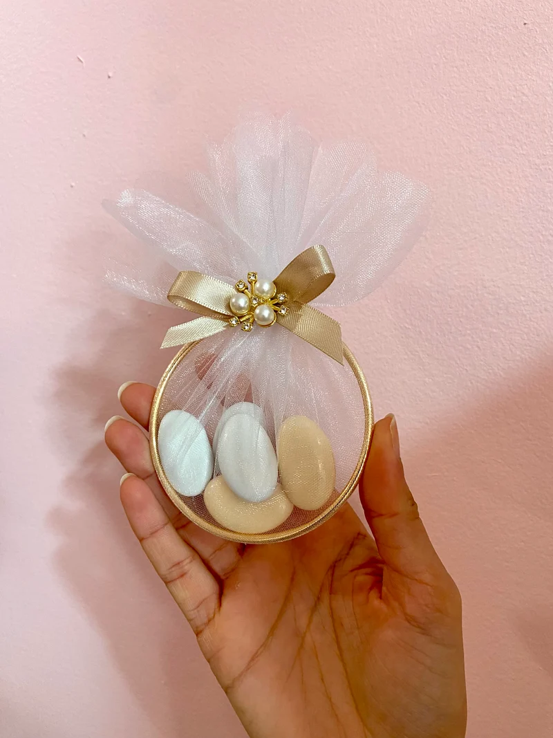 NOUVEAUTÉ Anneaux Gold avec dragées | cadeaux invités | mariage