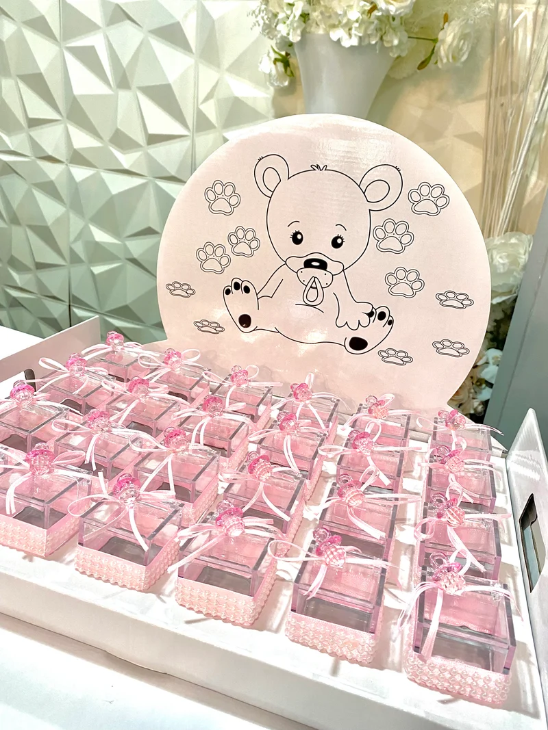 Lot de 24 cubes tétines vides | cadeaux invités | baptême | naissance