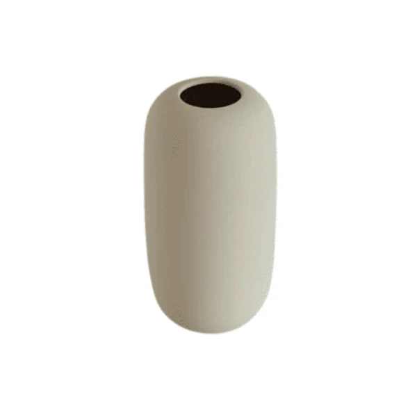 Grand vase soliflore en céramique beige