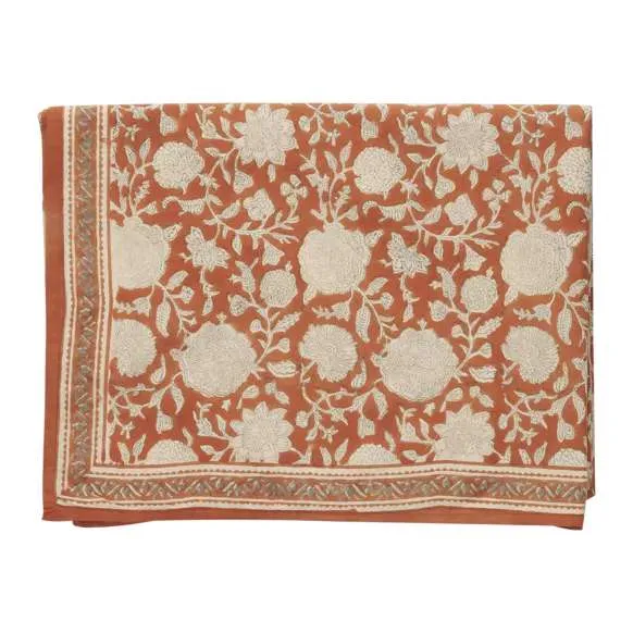 Nappe rectangulaire en coton Terracotta