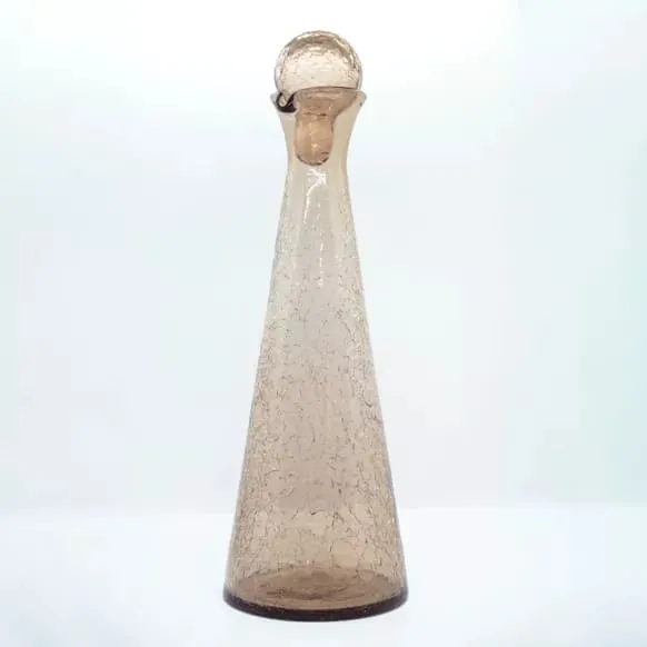 Carafe en verre craquelé avec bouchon Miel