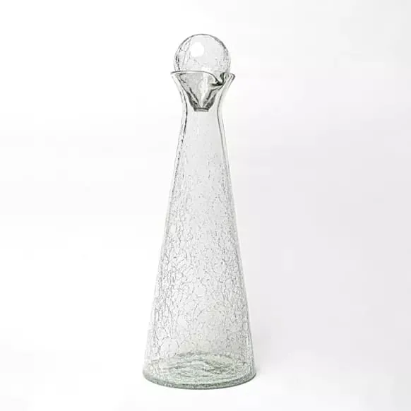 Carafe en verre craquelé avec bouchon Transparent