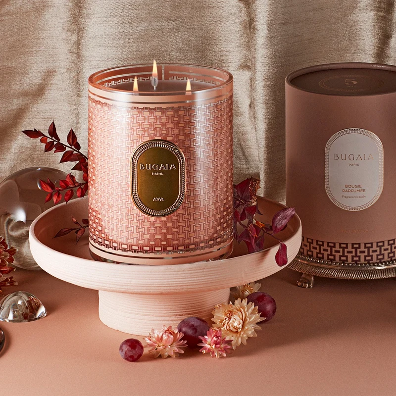 Grande bougie parfumée en cire végétale fragrance Ambre gris 🇫🇷
