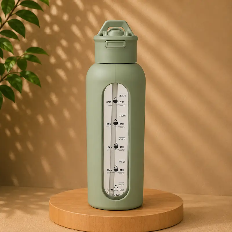 Gourde en verre graduée monocouche – Précision élégante | ClearMark