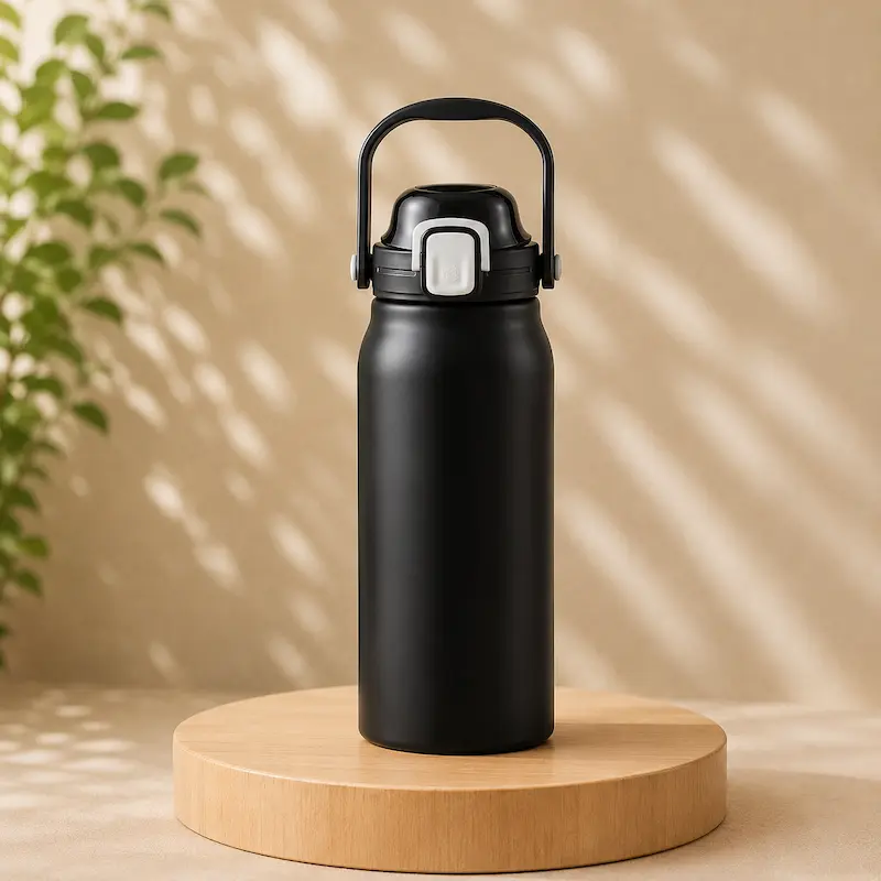 Bouteille isotherme 2L - Grande capacité avec paille | ThermoFlow