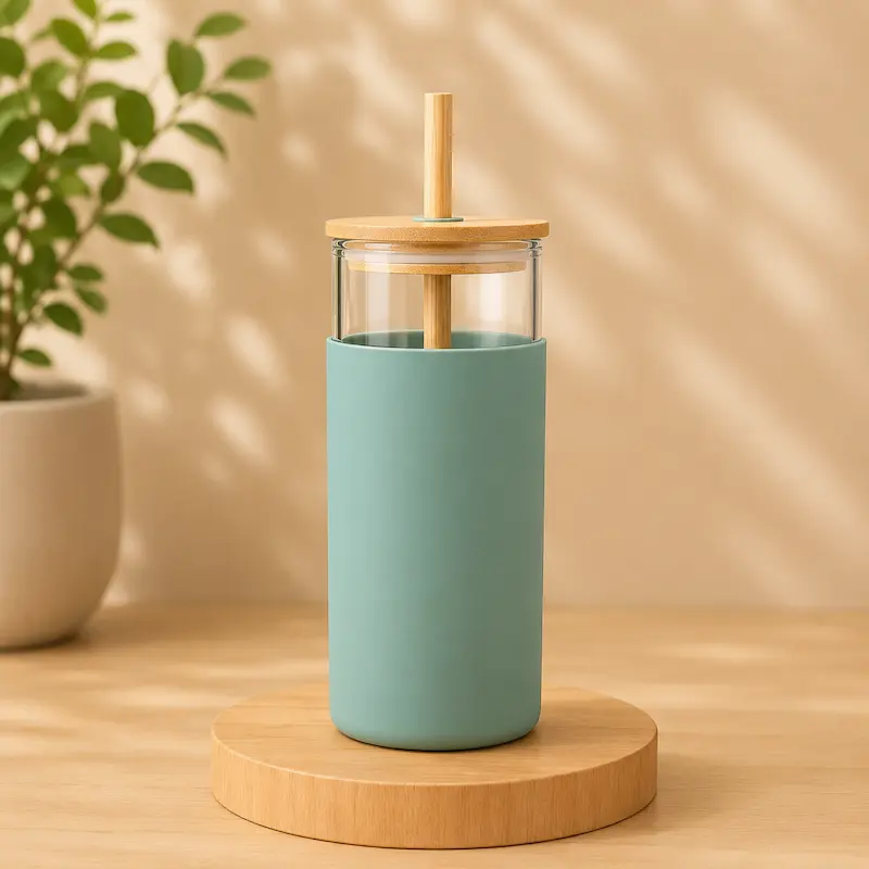 Bouteille en verre avec paille – Hydratation saine | Vetrya