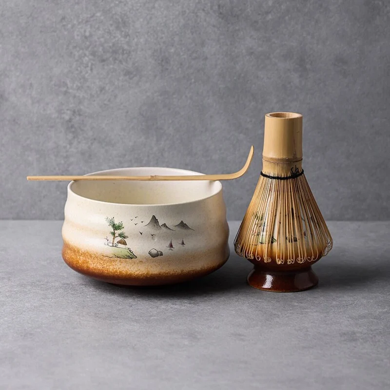 Set Matcha 500ml Fouet Tamis Inox Chashaku