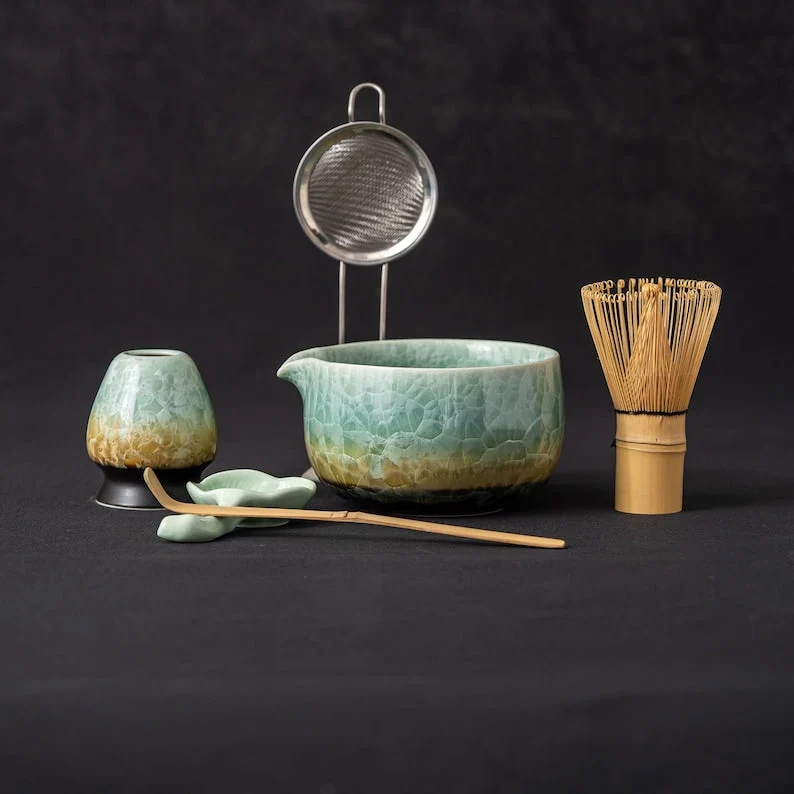 Set de Matcha cristaline 450ml tons terreux