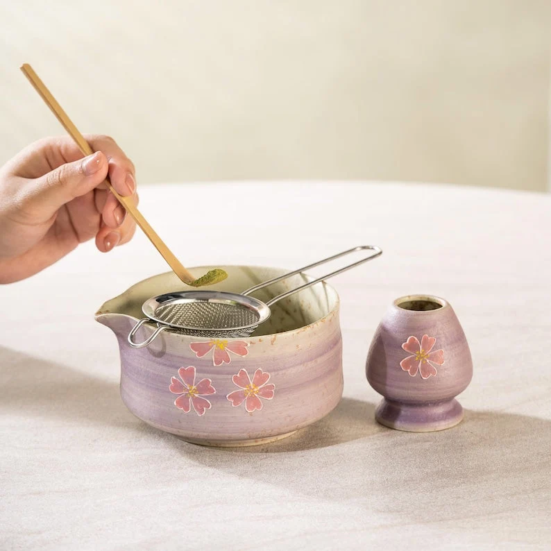 Set Matcha 500ml Bol Chawan Style Épuré Neutre
