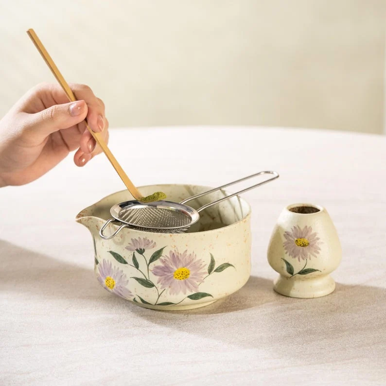 Set Matcha 500ml Céramique Émaillé Anti-Résidu