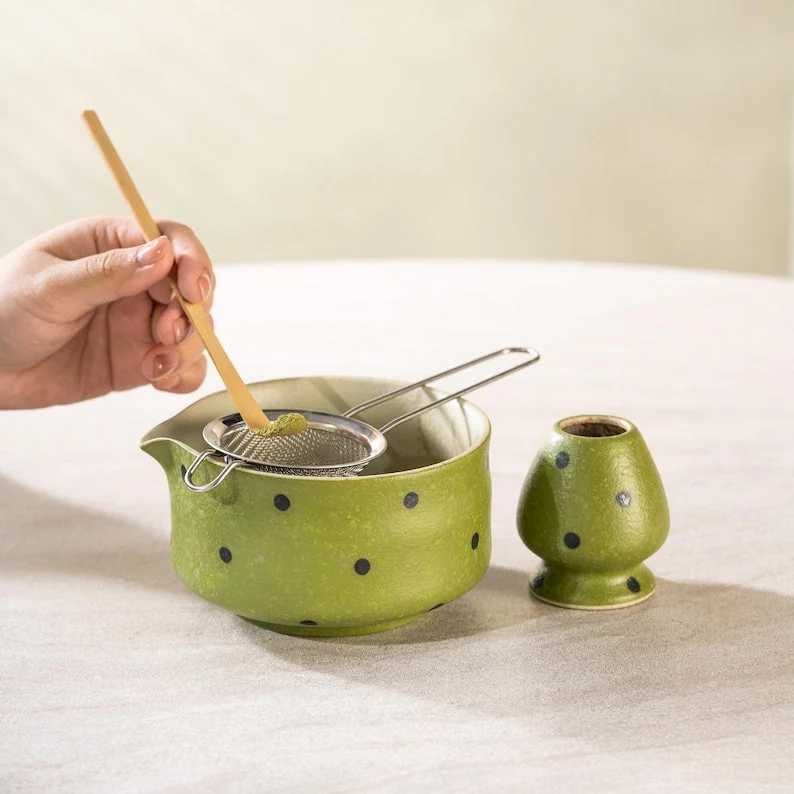 Set Matcha 500ml Artisanal Bol Spout Cérémoniel
