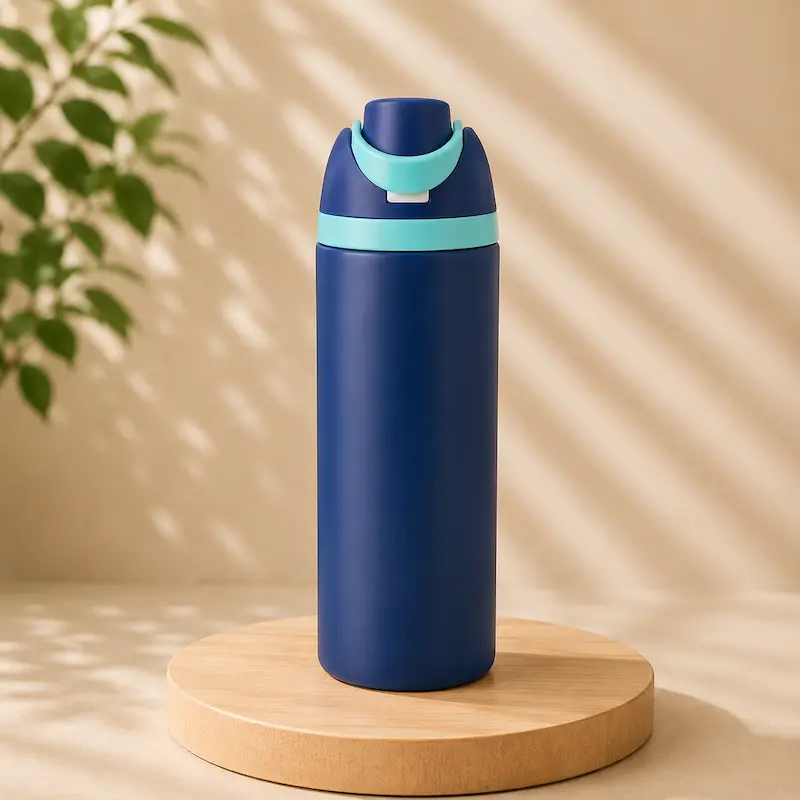 Gourde sport inox – Paille intégrée pratique