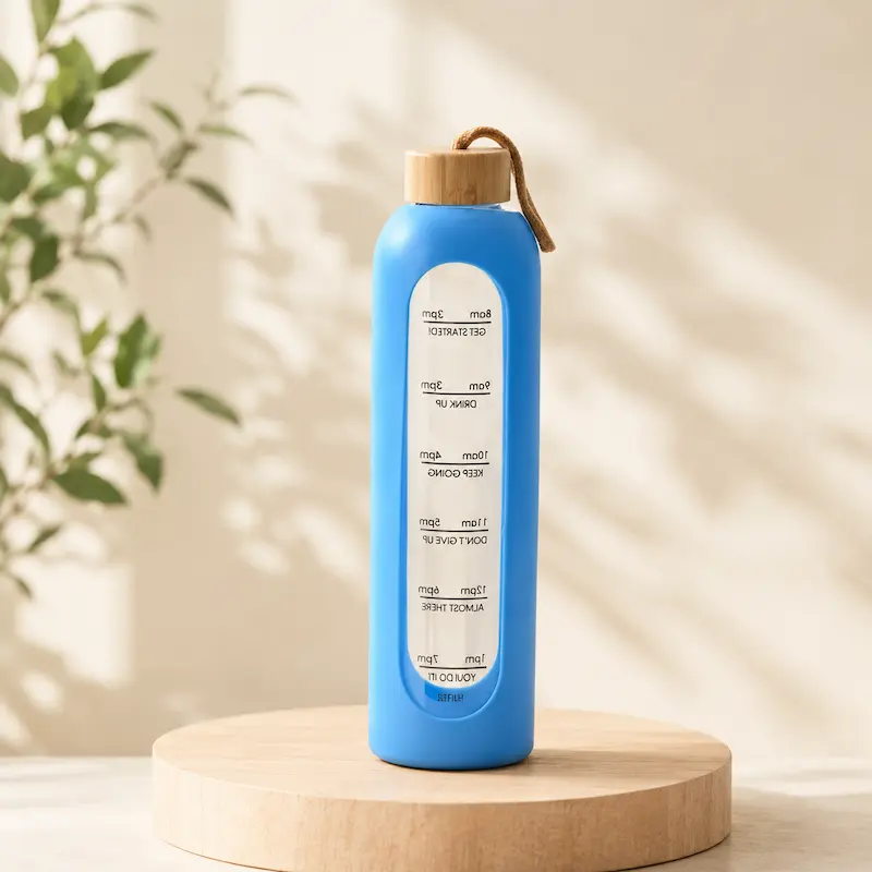 Gourde en verre graduée 1L – Hydratation pure