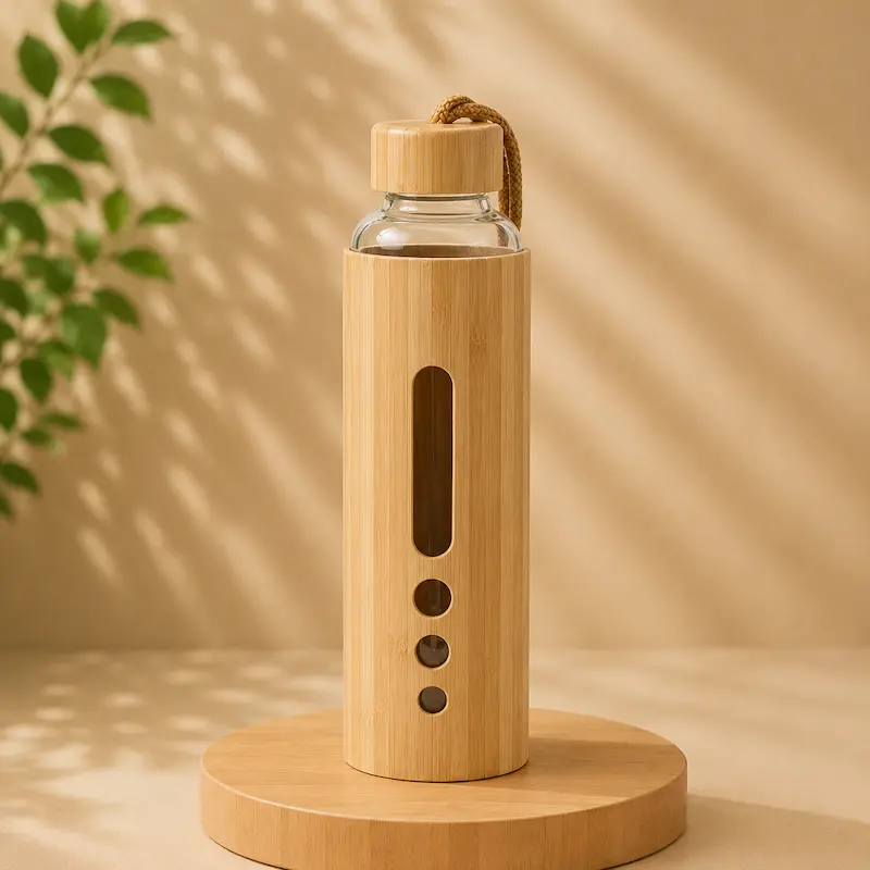 Gourde en verre bambou – Élégance & santé | VivaVerre