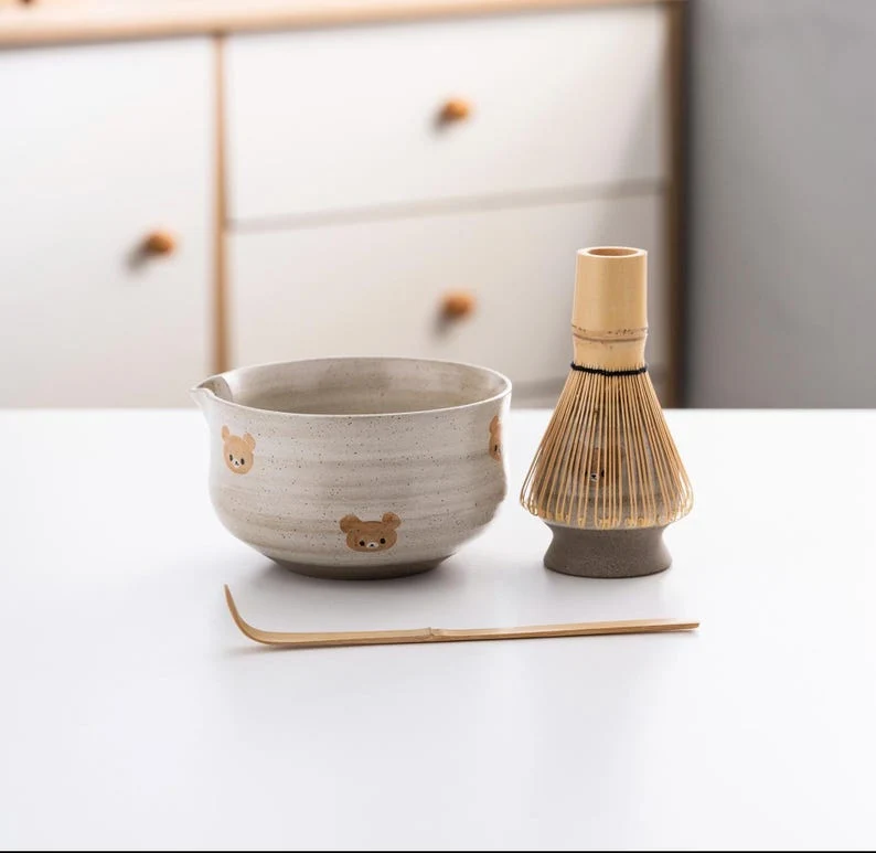 Set de matcha 450ml marron ours
