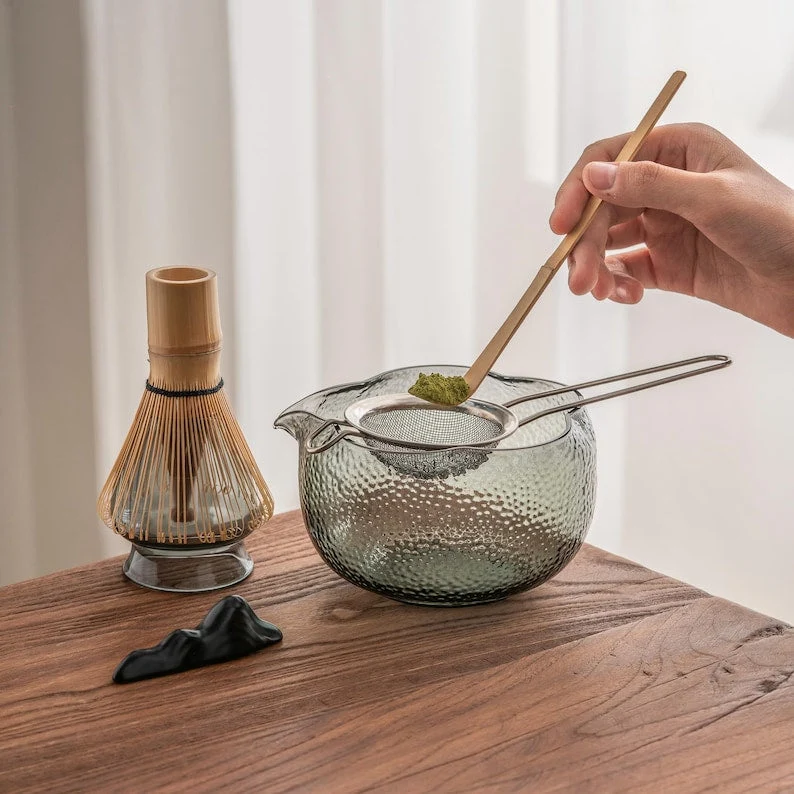 Set Matcha 580ml Céramique Spout Élégant Beige