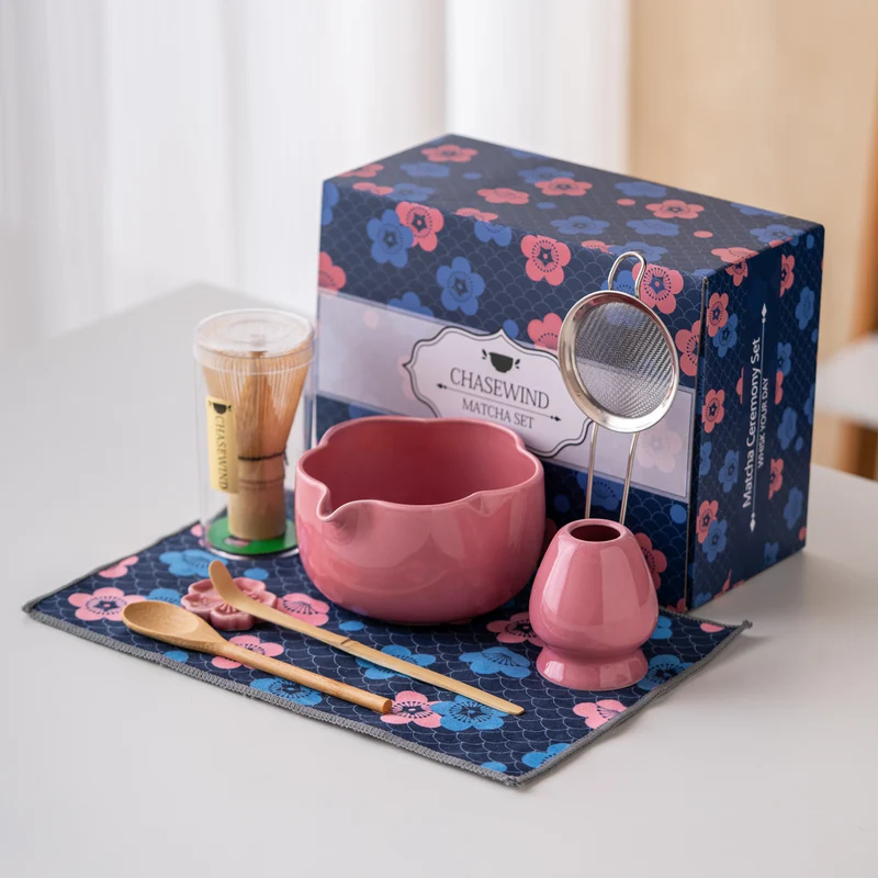 Set Matcha 500ml Pétale Forme Unique Floral Bowl