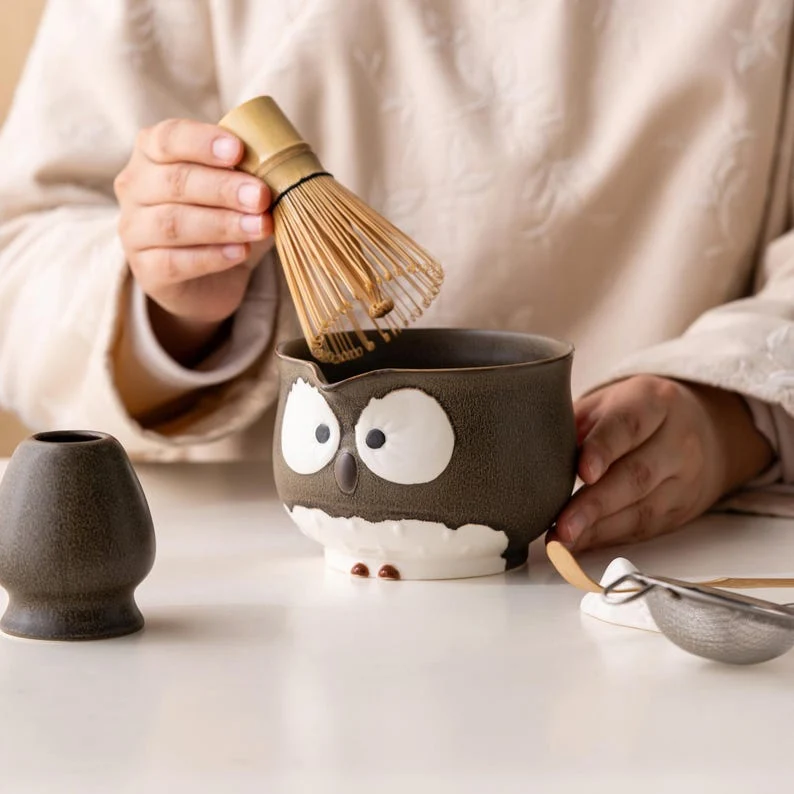 Set Matcha 600ml Bol Céramique Large Fouet Holder