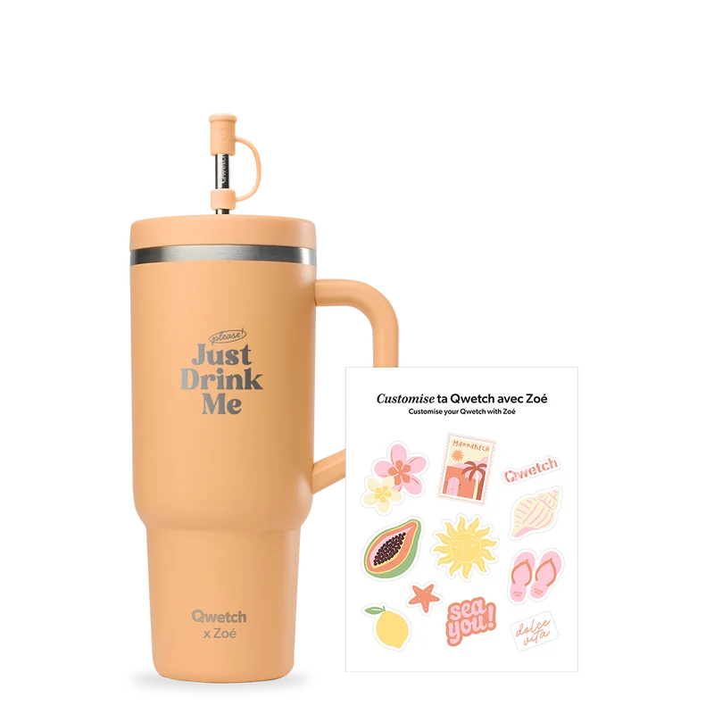 Travel Cup & Stickers x Juste Zoé - Abricot