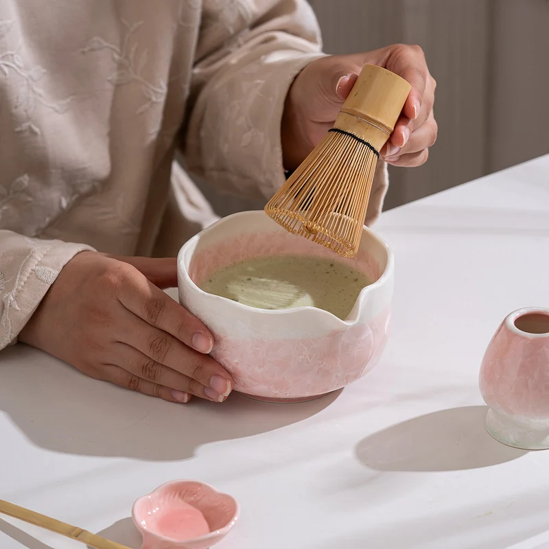 Set Matcha 550ml Minimaliste Verre Fouet Premium