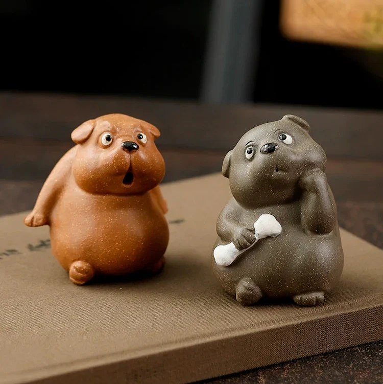 Mascotte de Thé Chien en Céramique