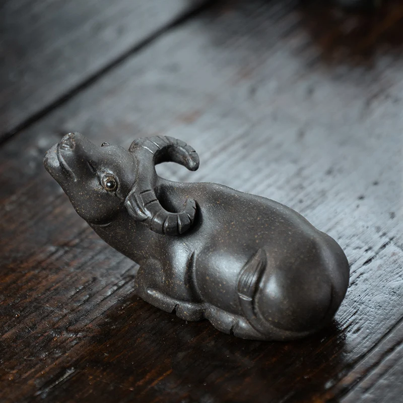 Mascotte de Thé Lion Sacré en Céramique