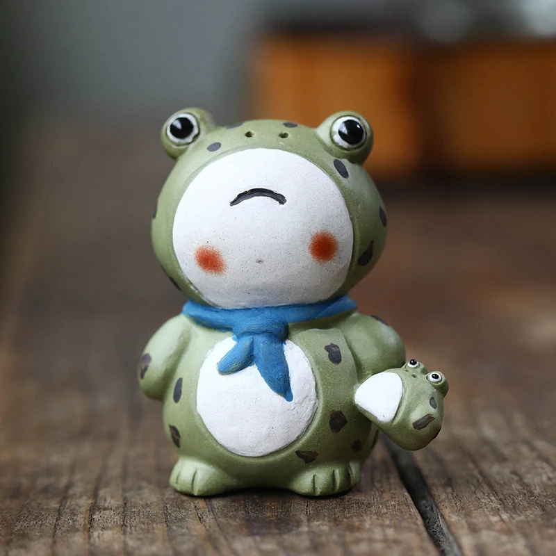 Mascottes de thé frog en argile
