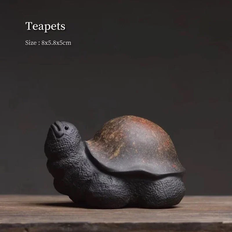 Mascottes de thé tortoise noire argile