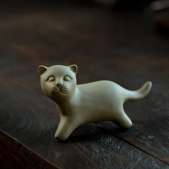 Mascotte de Thé Lion Couché en Zisha