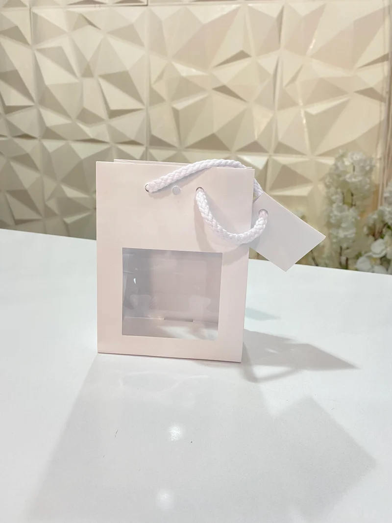 Sac fenêtre blanc brillant | cadeaux invités