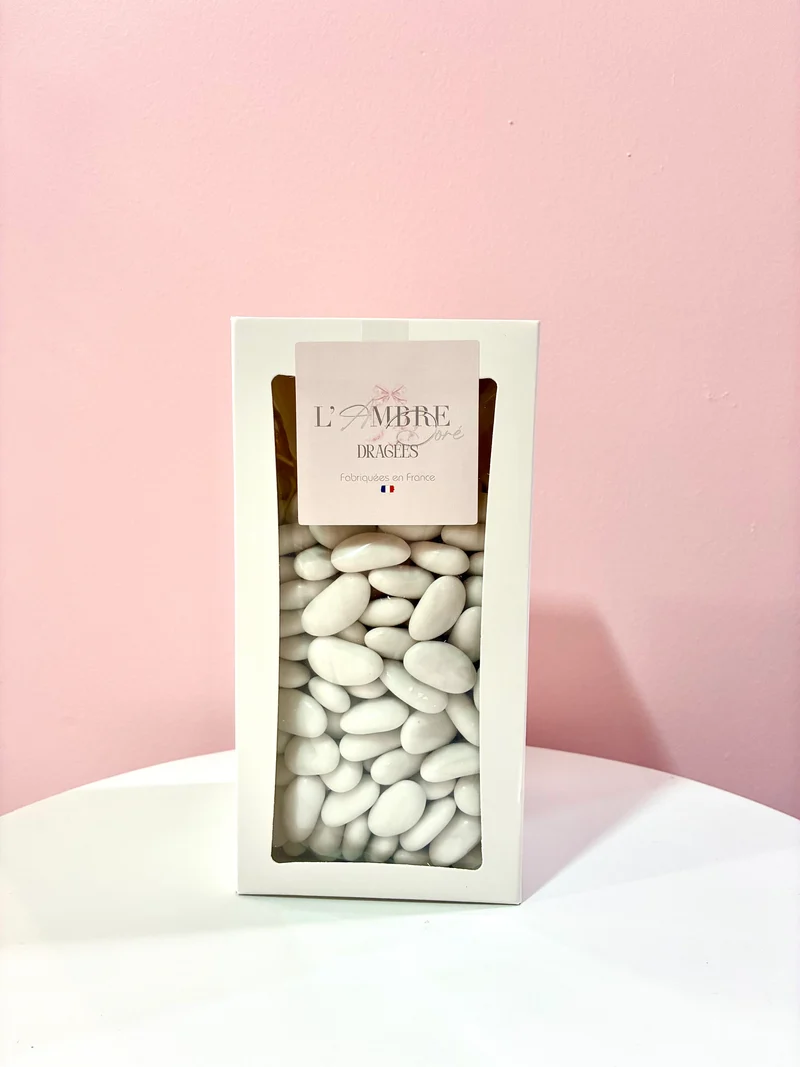 Dragées amandes brillante Blanches 1kg - L'Ambre Doré