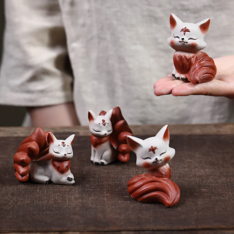 renard roux zen en argile