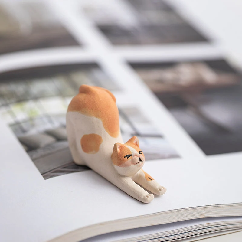 Mascottes de thé chat stretch orange
