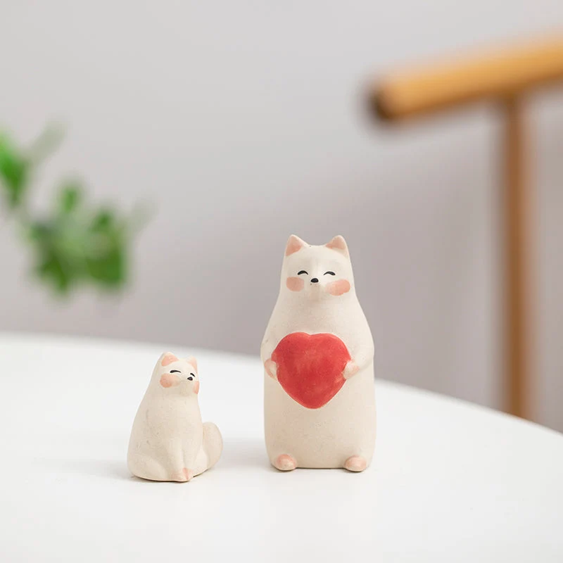 Mascottes de thé chat stretch blanc