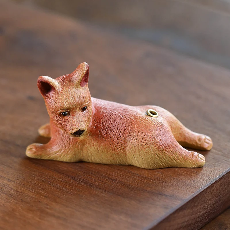 Mascottes de thé chien loup en argile