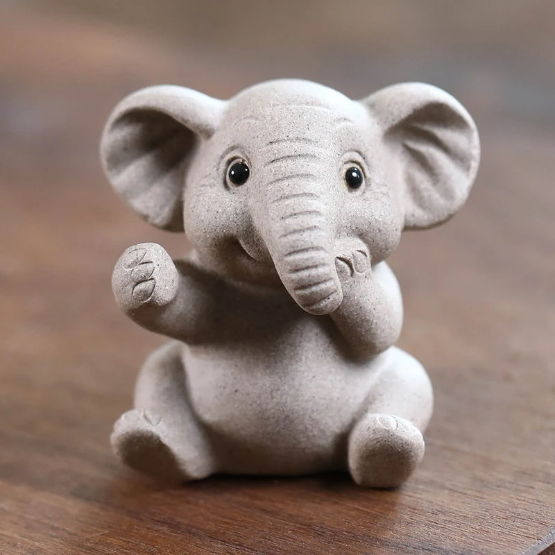 Mascottes de thé elephant gris mignon argile