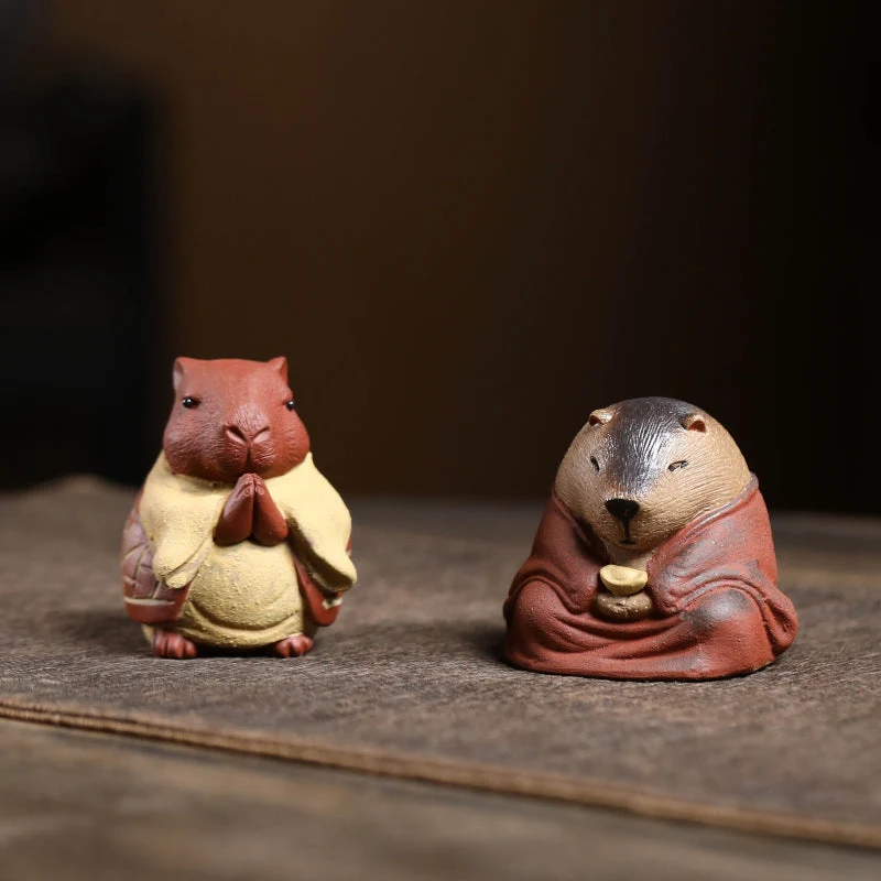 Mascottes de thé capybarra en argile