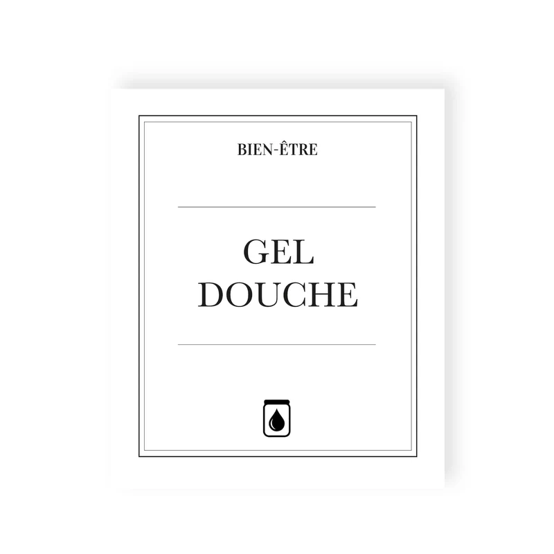 Étiquette GEL DOUCHE waterproof