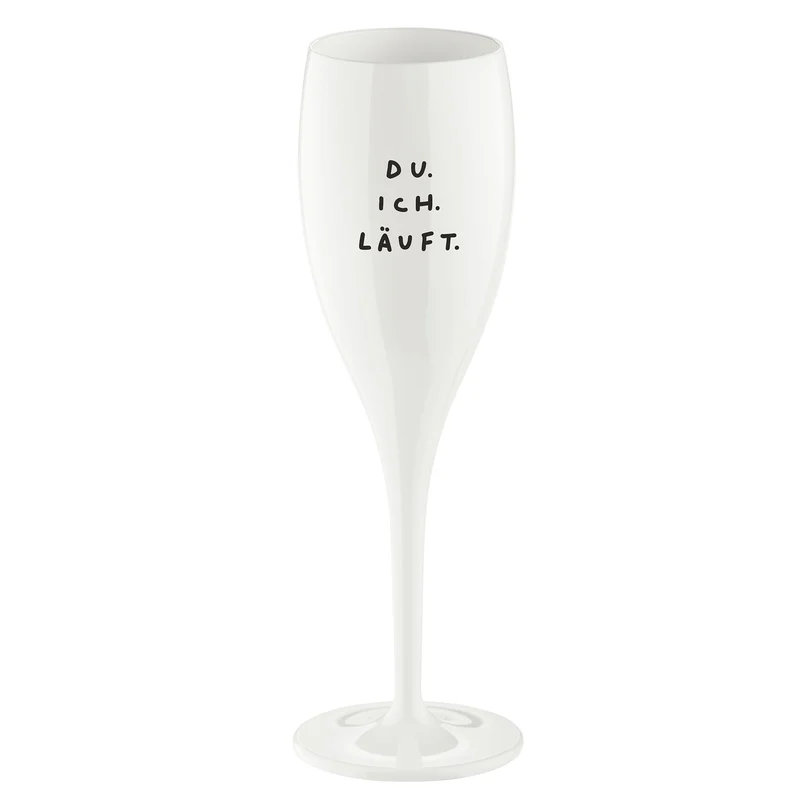 Glas mit Druck CHEERS No. 1 DU ICH LÄUFT.